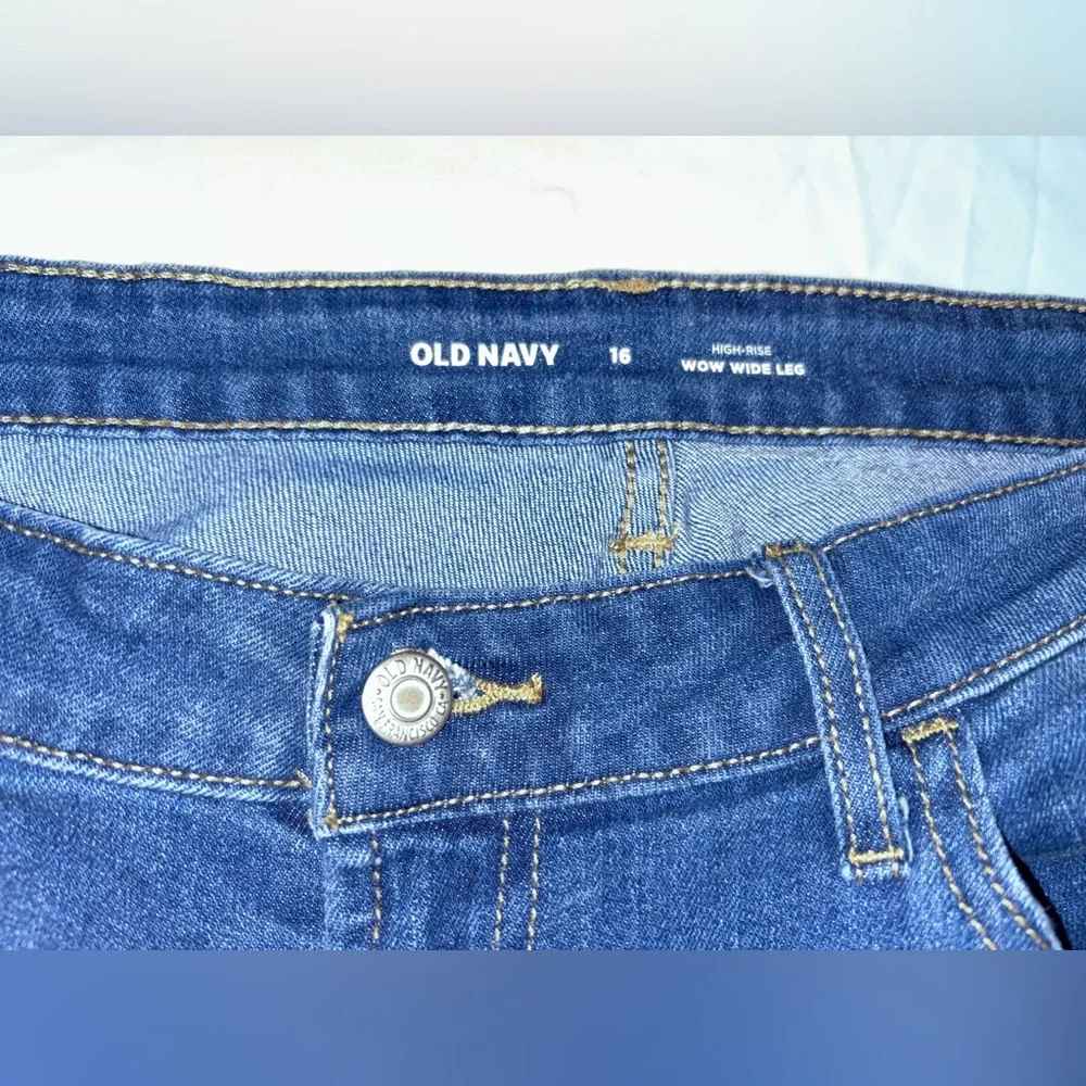 Old Navy High-Waisted Wow Wide-Leg Jeans Medium Wash Size 16 - Picture 5 of 7